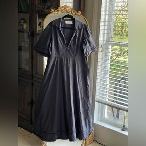 Róhe Black Ladder Embroidered 100% Cotton Dress